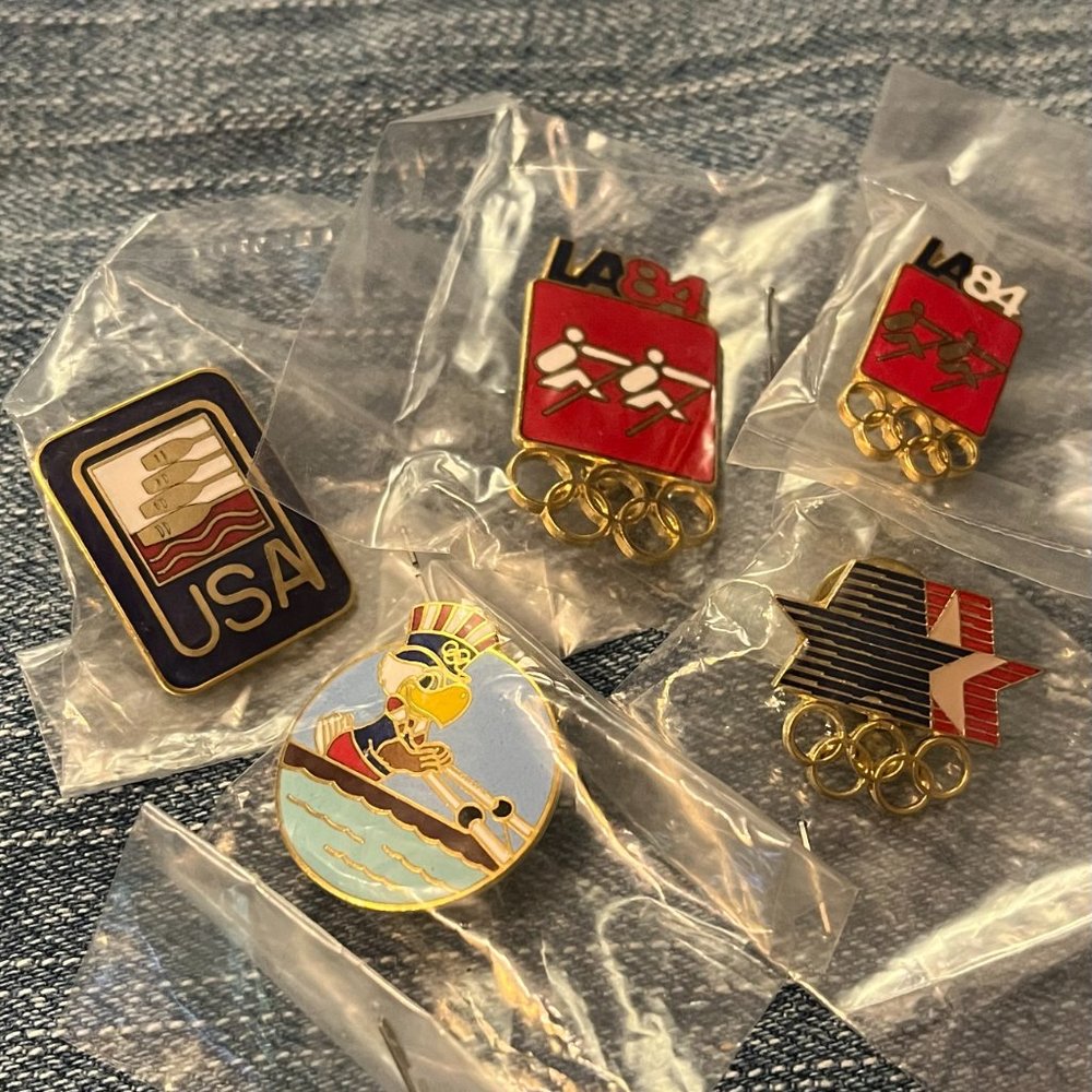 Set of 5  Rowing Olympic Pins ~ 1984 Summer Games